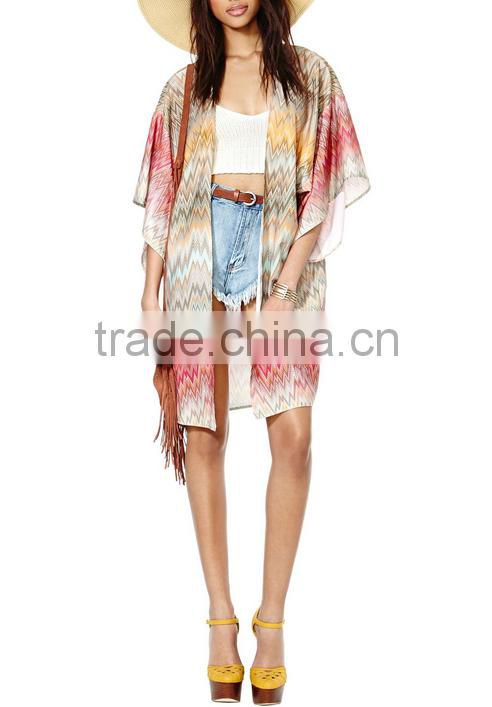2015 Manni Women Sheer Chiffon Long Casual Summer Outwear