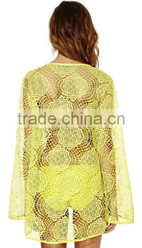 women outware pajamas with Yellow Lace