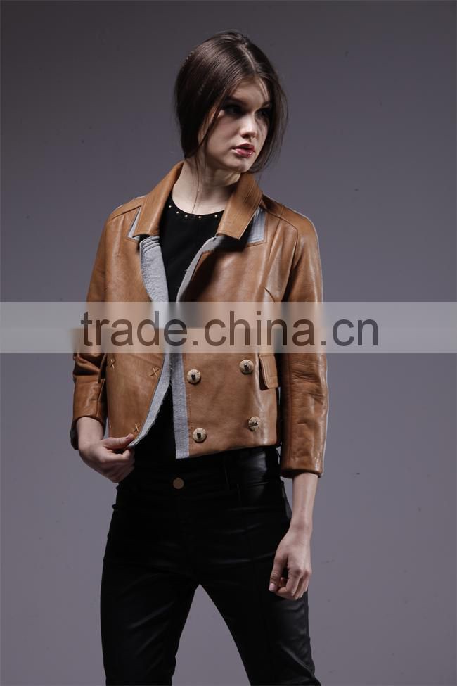 new design smart leather Motorcycle Jacket women clothing