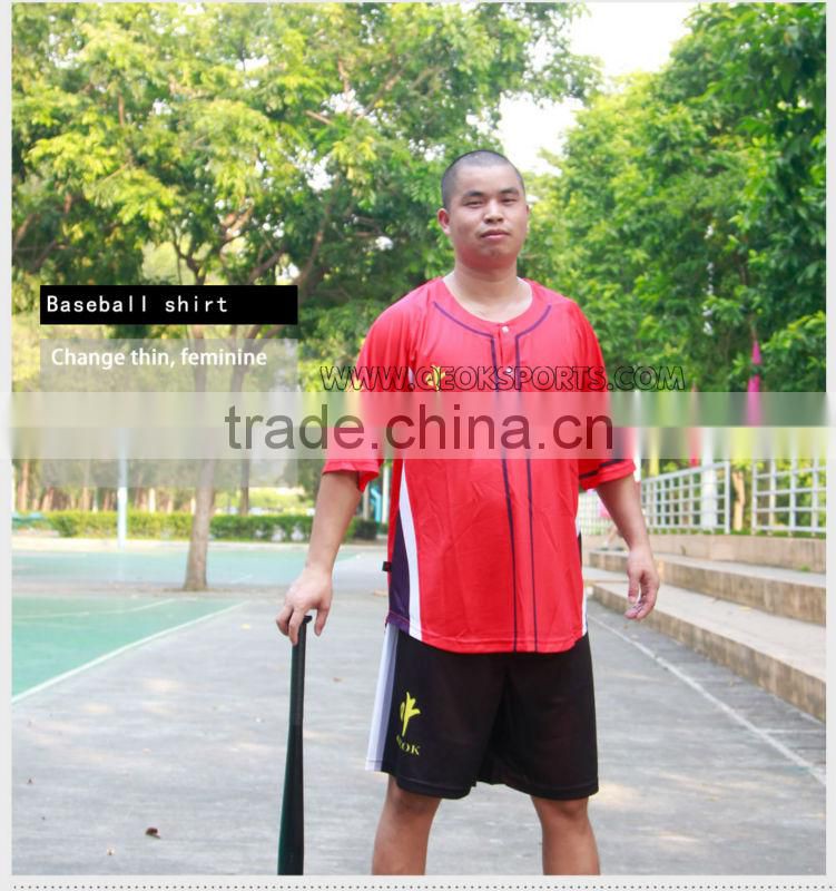 Good Quality Red Full Sublimation Baseball Wear Baseball Shirt