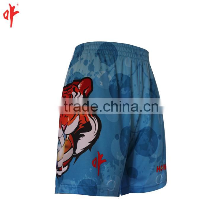 Sublimation Blue Basketball uniforms jerseys Design, customized sublimation summer playing relax Elastic waistband shorts