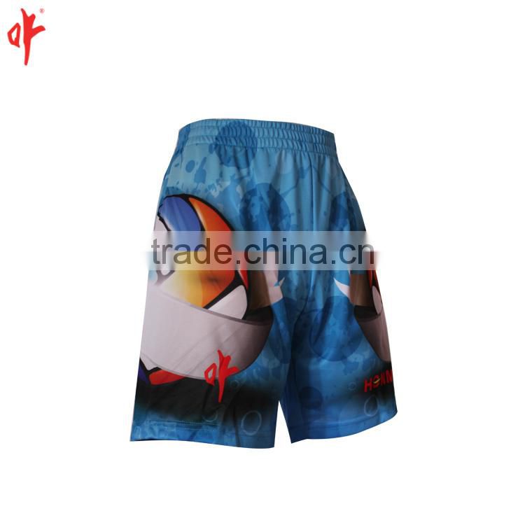 Sublimation Blue Basketball uniforms jerseys Design, customized sublimation summer playing relax Elastic waistband shorts