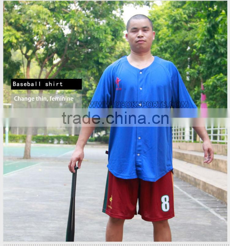 Hot Sale Blue Full Sublimation Baseball Wear Baseball Shirt