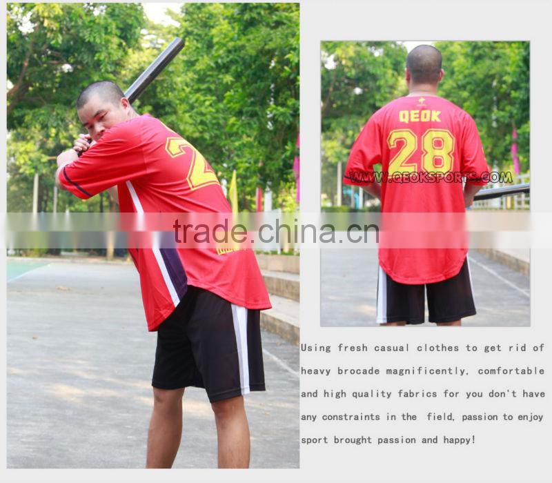 Good Quality Red Full Sublimation Baseball Wear Baseball Shirt