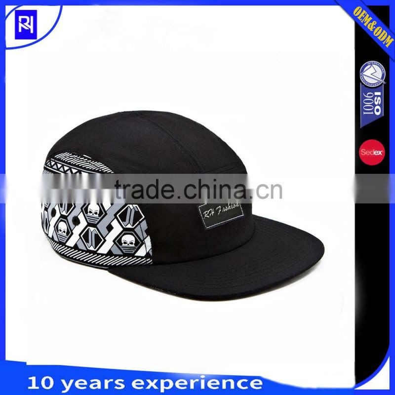 new design blank 5 panels wholesale snapback Caps Printed logo 5 panel hat