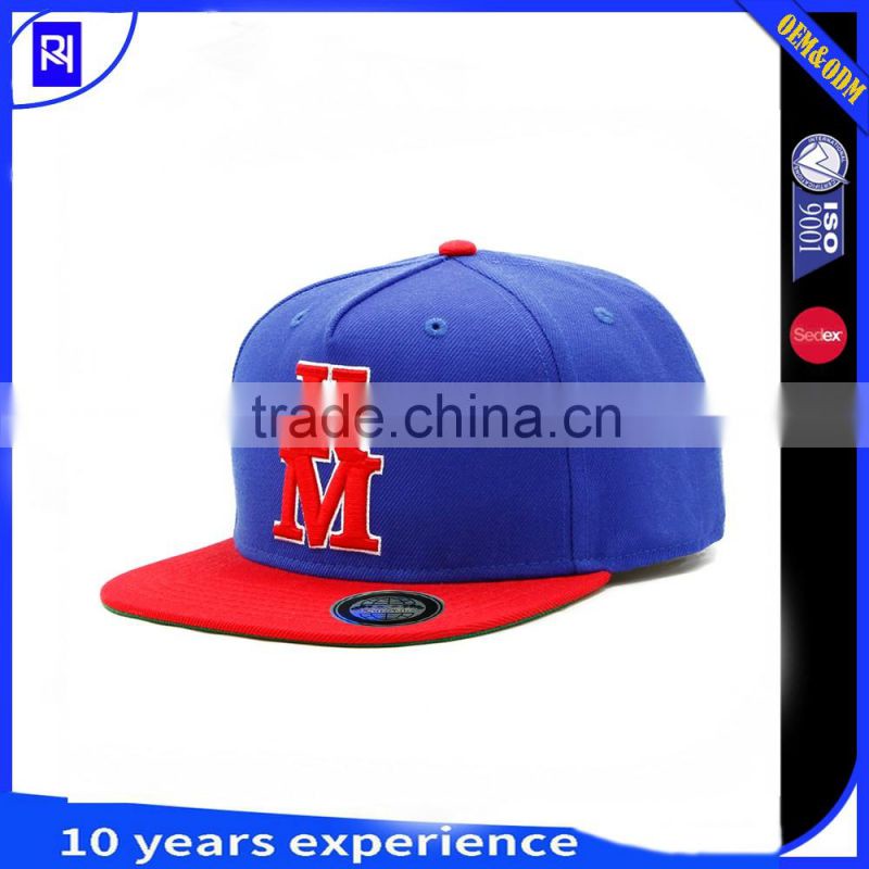 new fashion 3d embroidered 5 panel flat Cap 3D embroidered Flat Bill Snapback Caps