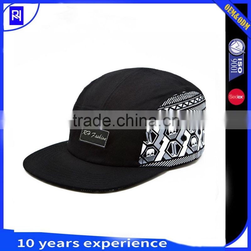 new design blank 5 panels wholesale snapback Caps Printed logo 5 panel hat