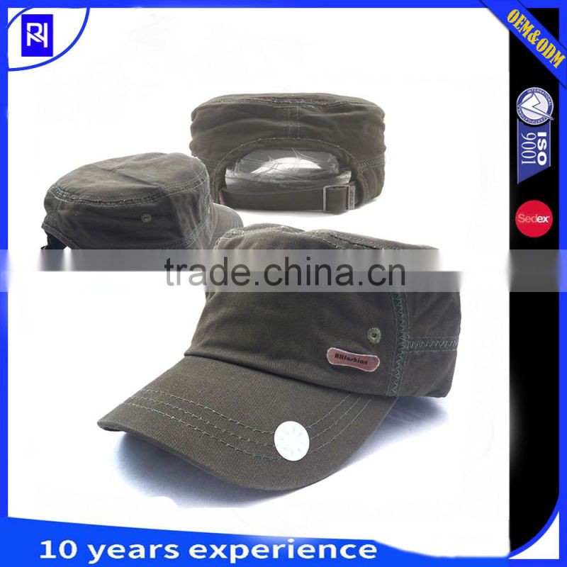 custom fashion Military Style Cap Metal stamp Amry hat
