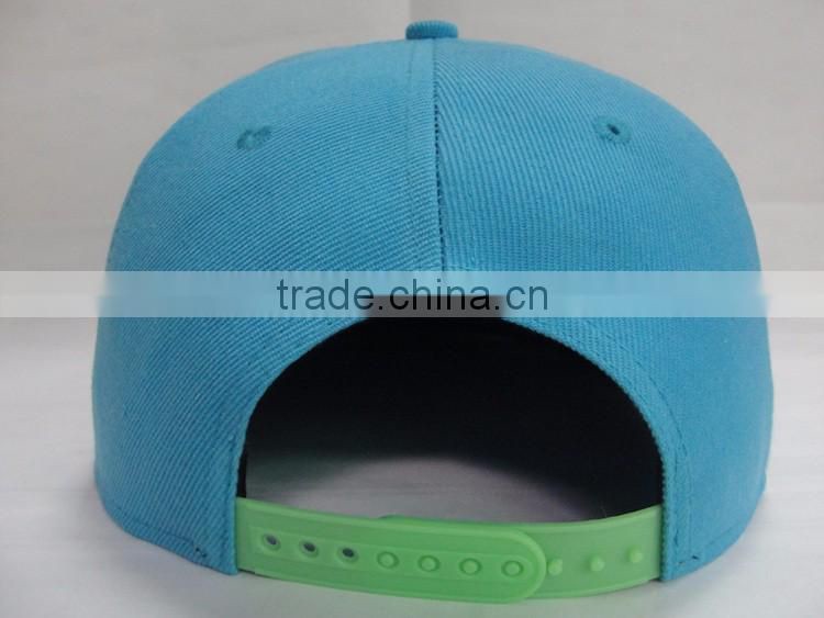 Cotton/Acrylic flat Cap blank Flat Bill Snapback Caps