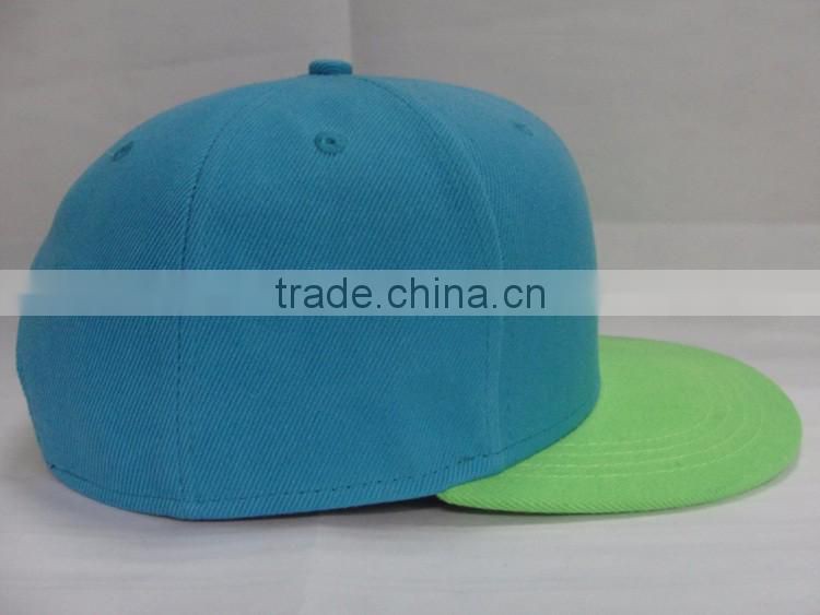 Cotton/Acrylic flat Cap blank Flat Bill Snapback Caps