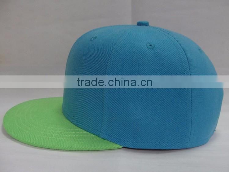 Cotton/Acrylic flat Cap blank Flat Bill Snapback Caps