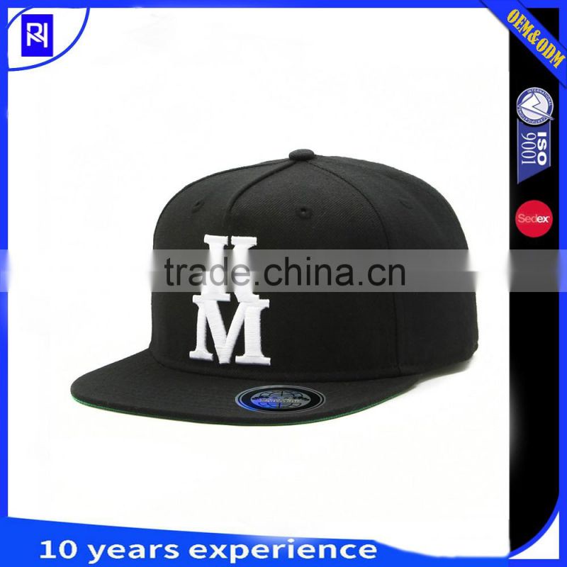new fashion 3d embroidered 5 panel flat Cap 3D embroidered Flat Bill Snapback Caps