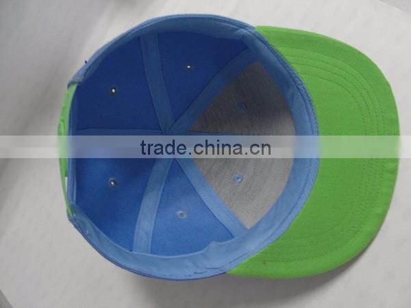 Cotton/Acrylic flat Cap blank Flat Bill Snapback Caps