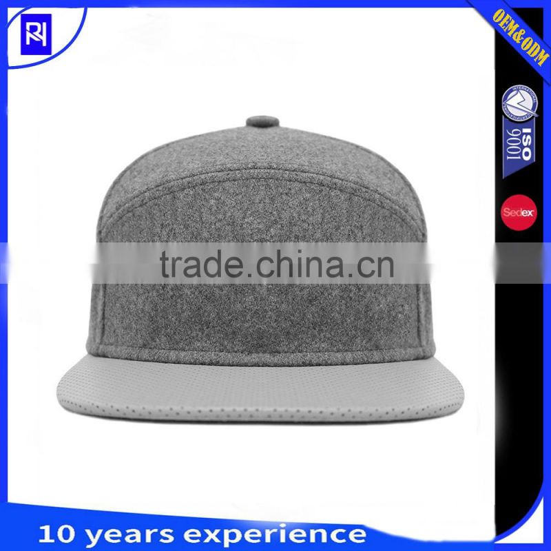 new fashion blank flat brim 5 panel Snapback Caps