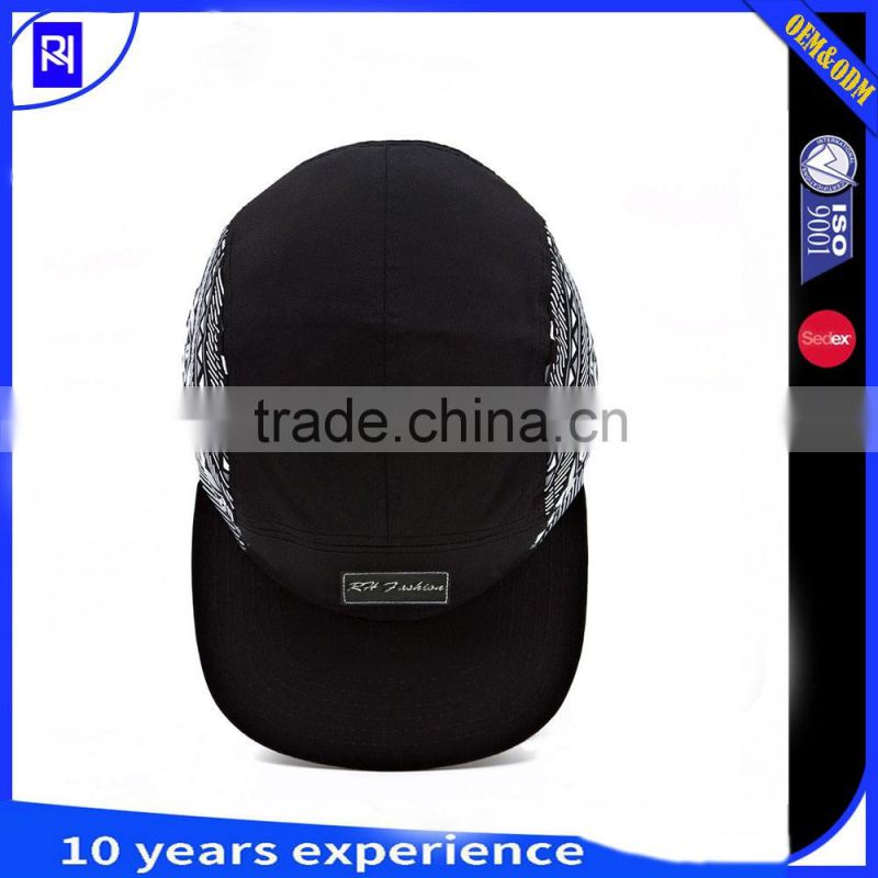 new design blank 5 panels wholesale snapback Caps Printed logo 5 panel hat