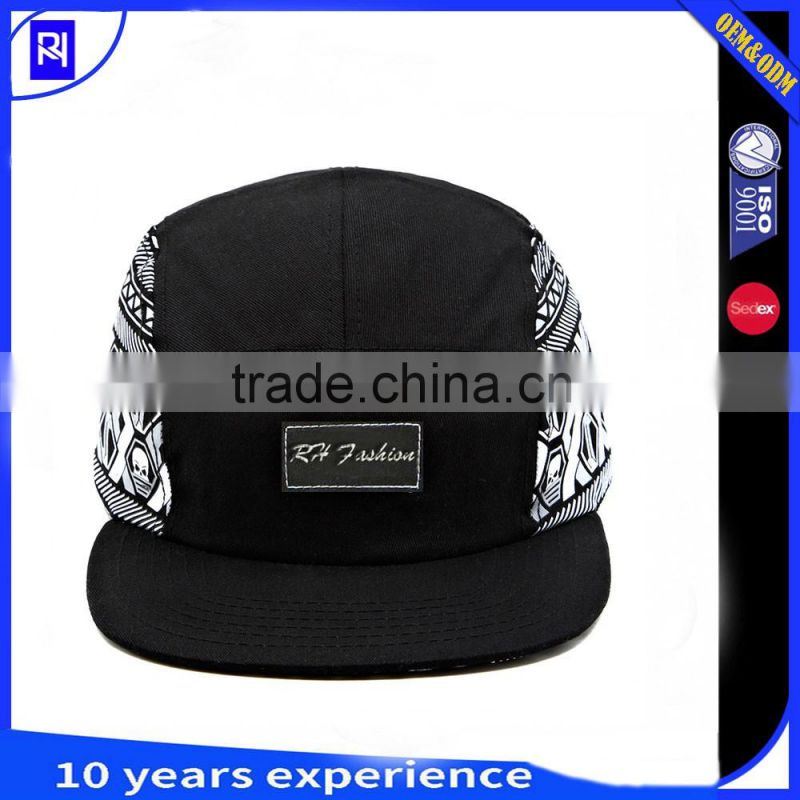 new design blank 5 panels wholesale snapback Caps Printed logo 5 panel hat