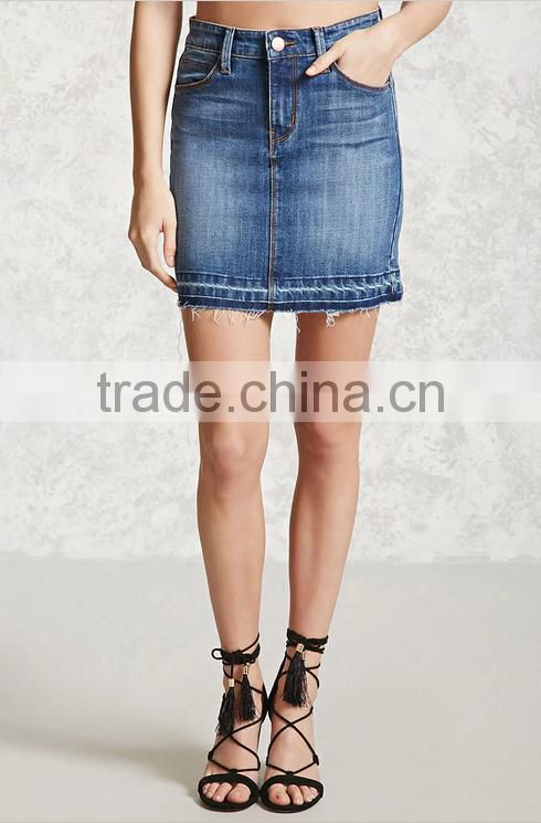 Woman Fashion light blue cotton high waist slim tight Short Jeans Skirts