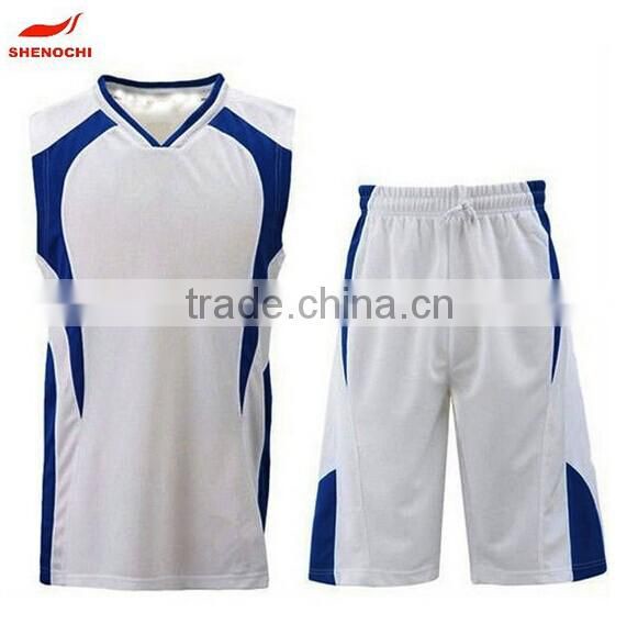 2015 China manufacturer Printed Basketball Jersey Durable classical short sleeve basketball wear