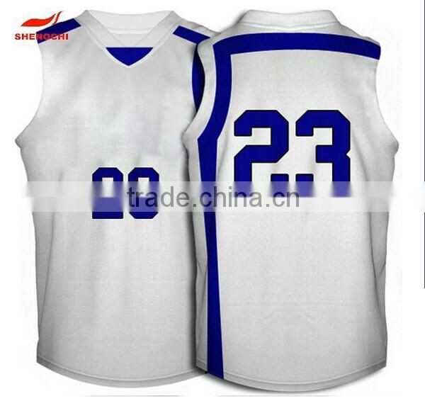 2015 China manufacturer Printed Basketball Jersey Durable classical short sleeve basketball wear