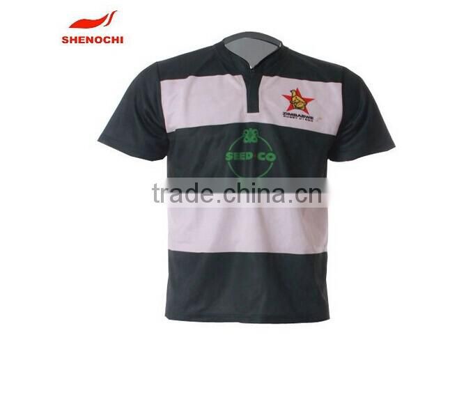 Customized sublimation printing durable rugby jersey with team logo rugby shirt custom sublimated blank rugby jersey made