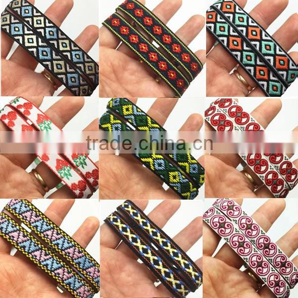 High quality custom made ribbon DIY garment accessories national wind embroidery lace trim in wholesale