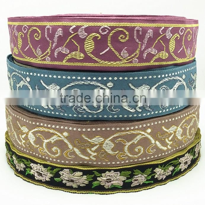 High quality custom made ribbon DIY garment accessories national wind embroidery lace trim in wholesale