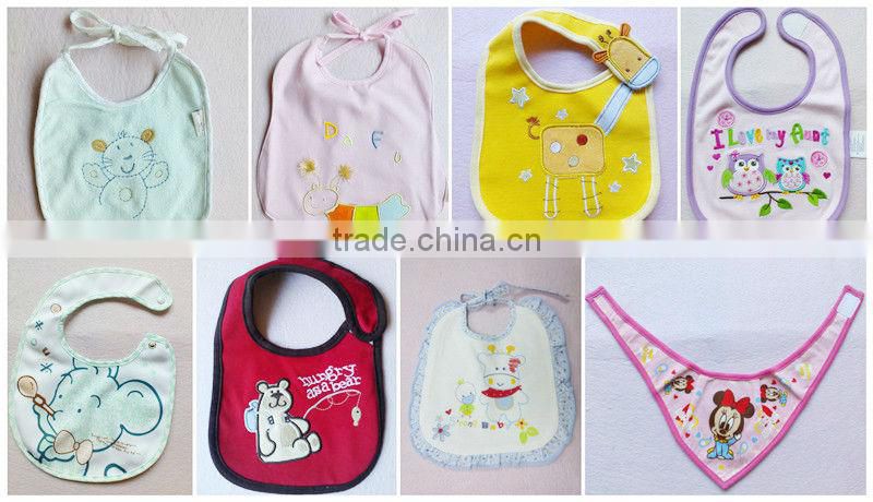 embroidery design and colorfull baby bibs
