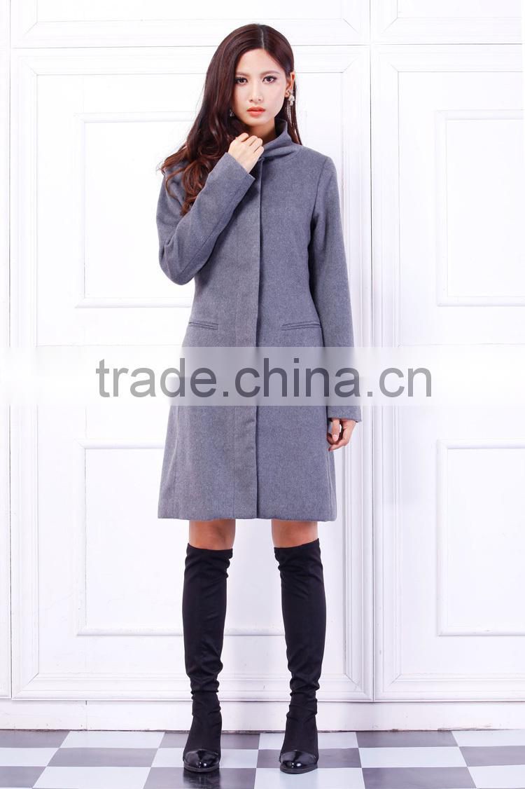 2015 the newest women's funnel neck coat with long sleeve plus size free sample