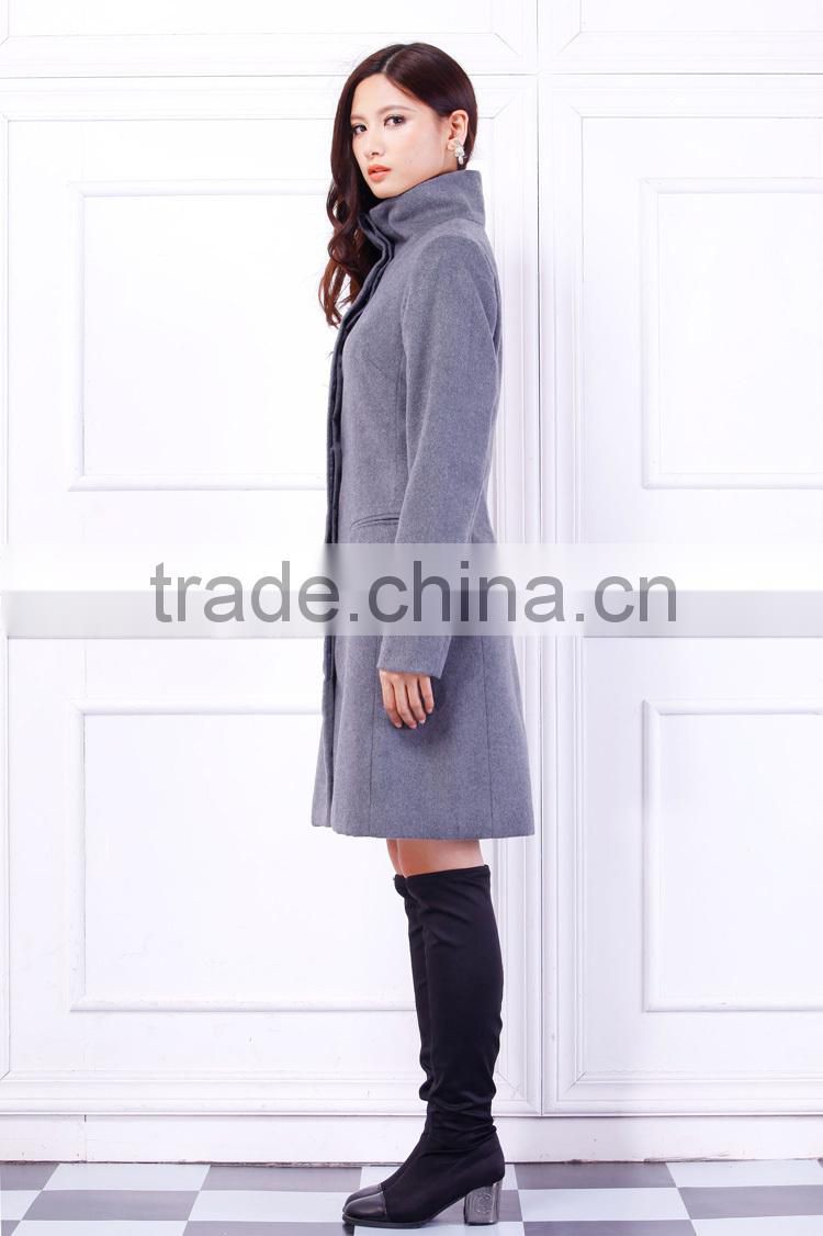2015 the newest women's funnel neck coat with long sleeve plus size free sample