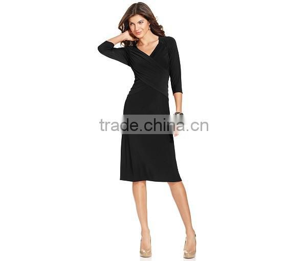 2015 the newest women's crossover midi dress with black and plus size free sample