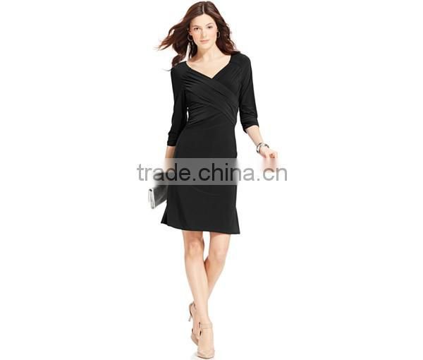2015 the newest women's crossover midi dress with black and plus size free sample