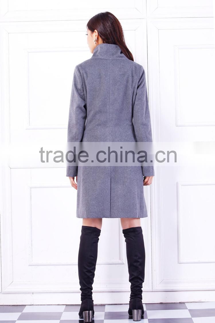 2015 the newest women's funnel neck coat with long sleeve plus size free sample