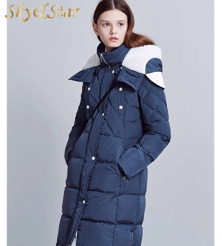 Women western hooded thicker cotton winter jackets long down coat