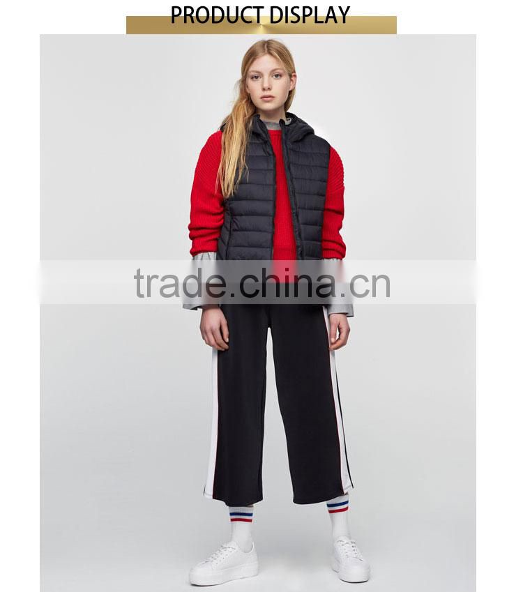 Fashion women light thick sleeveless hooded down jackets outdoor coats women gilet