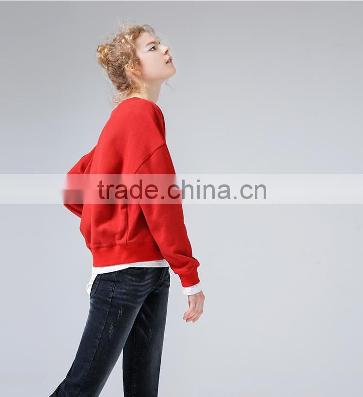 High Quality Pullover Hoodies Wholesale Women Red Plain Hoodies