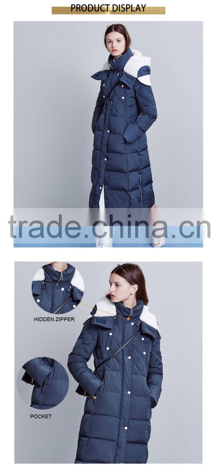 Women western hooded thicker cotton winter jackets long down coat