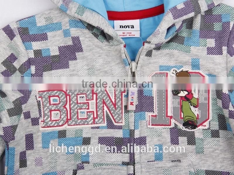 (A3053) 2016 wholesale 2-6Y kids casual wear boys kids t shirts hoody coat children clothes embroidery