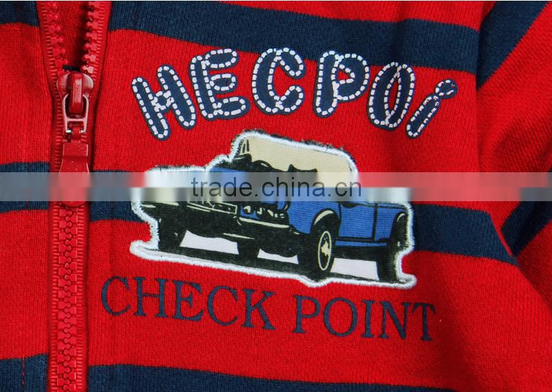(A3205)Red 2-6Y Nova kids clothes stripe kids zipper hoodie jacket children boys hoodie wholesale kids apparel