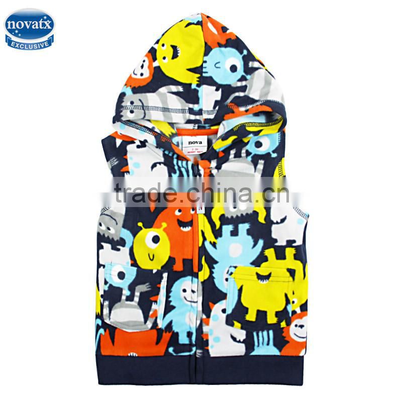 (A2906) Nova kids fatory navy 18M-5Y baby boy waistcoat soft children baby boy vest with hoodie cheap clothes