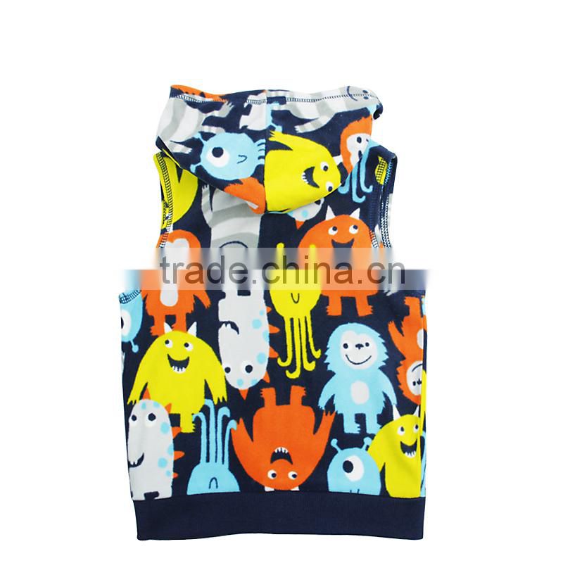 (A2906) Nova kids fatory navy 18M-5Y baby boy waistcoat soft children baby boy vest with hoodie cheap clothes