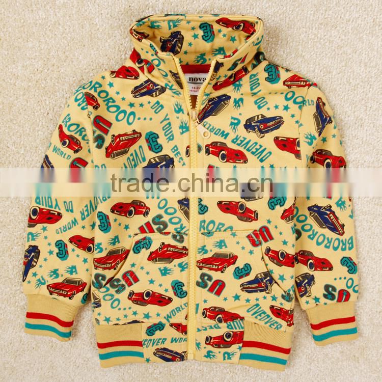 (A3482)Blue2-6Y Nova hot selling children winter wear cartoon baby boy coat boys jackets with zipper cartoon cars printed 2015