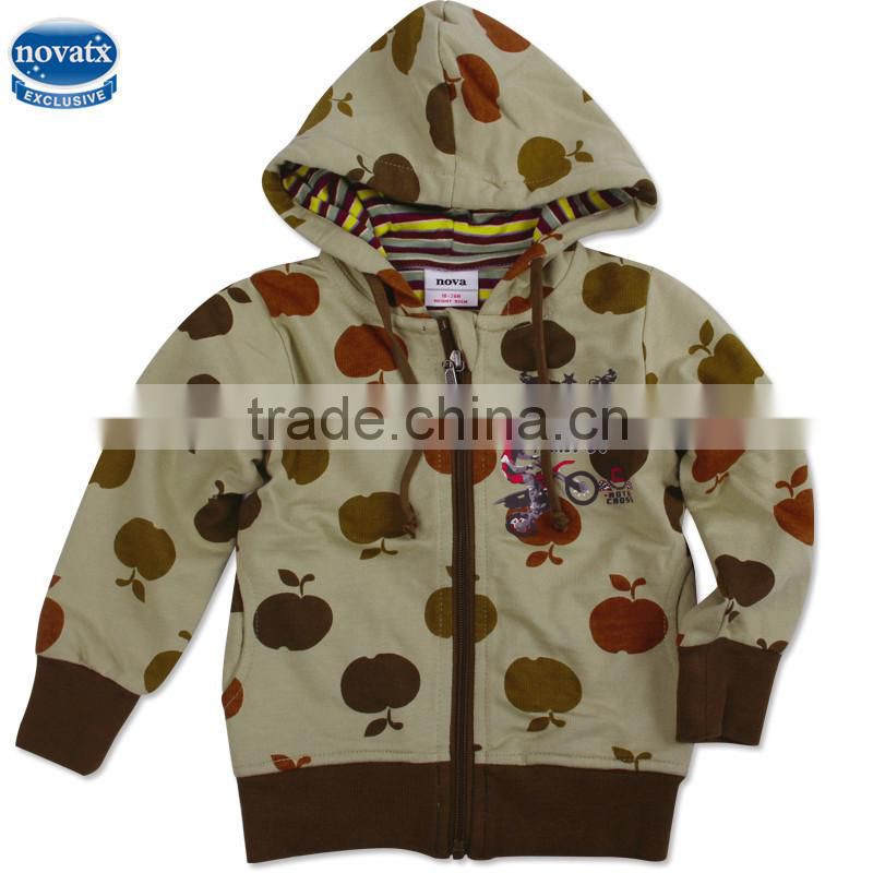 (A3356)2016 Apricot 2-6Y Nova factory high quality hoodies baby boy hoody kids children winter wear clothes hoodie coat