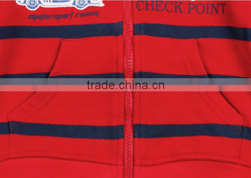 (A3205)Red 2-6Y Nova kids clothes stripe kids zipper hoodie jacket children boys hoodie wholesale kids apparel