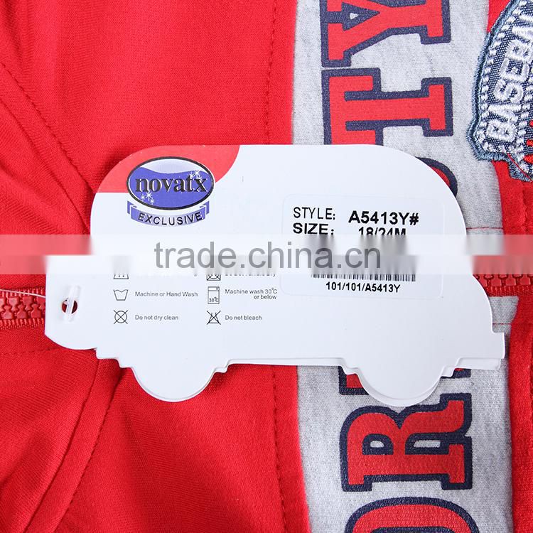 (A5413Y) 2016 wholesale red new winter clothing baby boys casual cotton coat jacket with embroidery