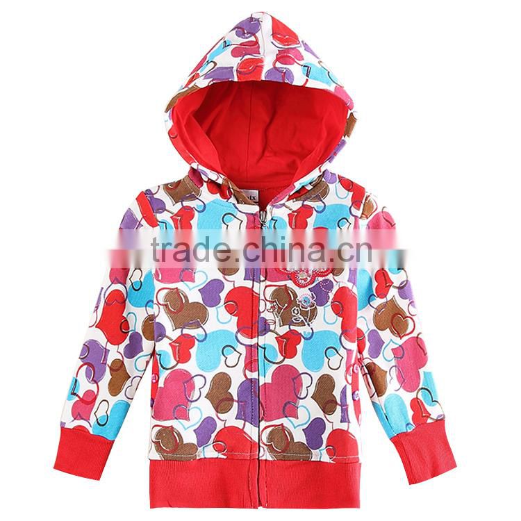 (F3333) cream 2-6y children fleece jacket coat baby girls jackets kids with hoody