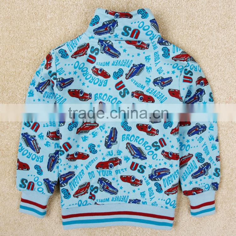 (A3482)Blue2-6Y Nova hot selling children winter wear cartoon baby boy coat boys jackets with zipper cartoon cars printed 2015