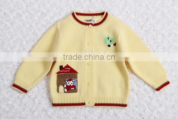 Dongguan manufactured kids thick wool knit sweater coat pattern