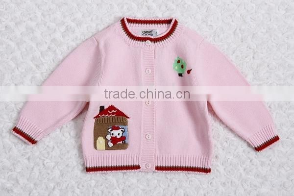 Dongguan manufactured kids thick wool knit sweater coat pattern