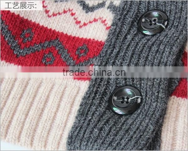 Korean style reindeer patterns baby wool sweater cardigan