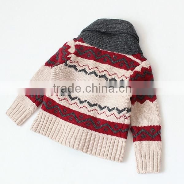Korean style reindeer patterns baby wool sweater cardigan